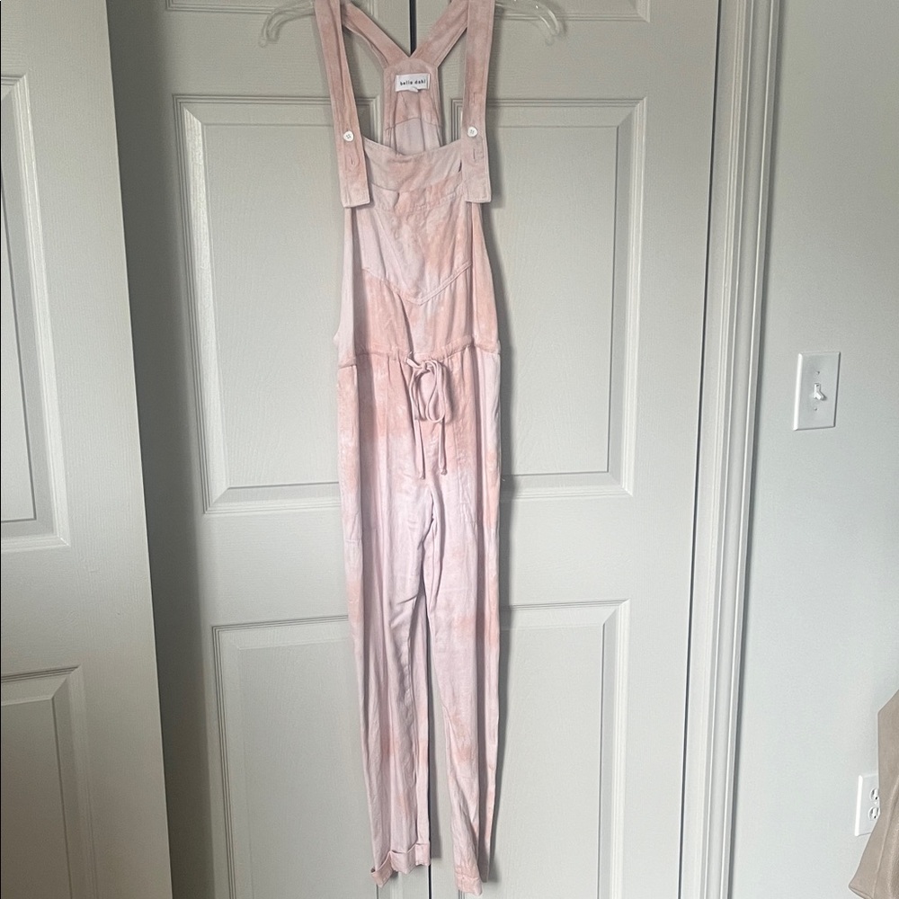 Bella Dahl Light Pink Tie-Dye Overall Jumpsuit
